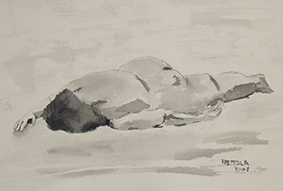 Woman Sleeps on Beach